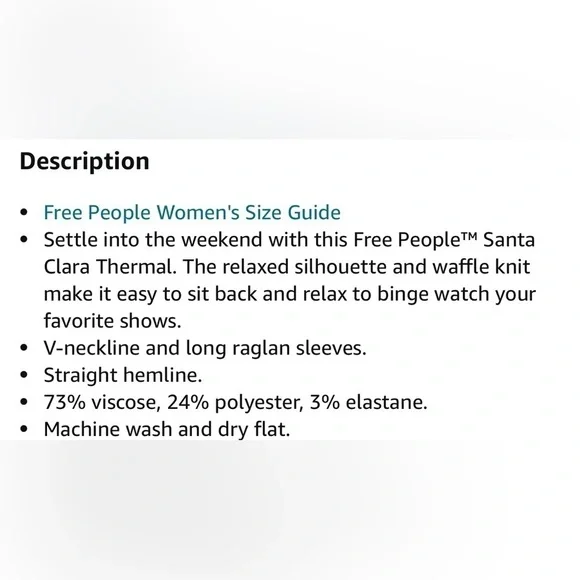 Free People Santa Clara Thermal Waffle knit long sleeve Dolman in Ferngully NWT - Picture 7 of 13